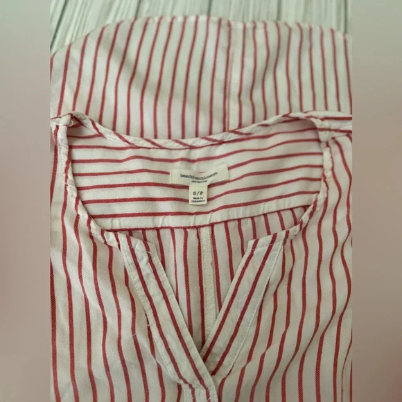 BeachLunchLounge | White with Red Stripe Sleeveless Tunic Dress - Size S - Picture 5 of 5